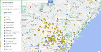Discover Barcelona: Google My Maps city trip guide of Barcelona