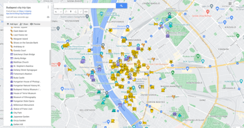 Budapest city trip map with tips