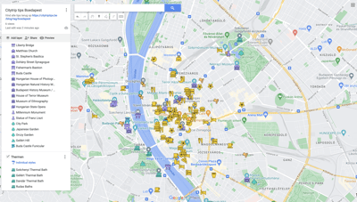 Citytrip tips voor Boedapest: Google My Maps kaartje