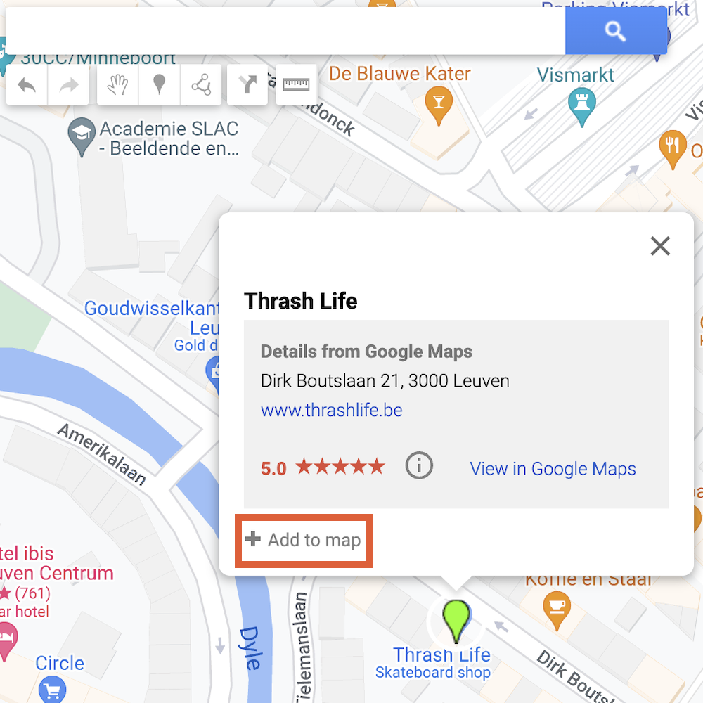 Google My Maps add to map