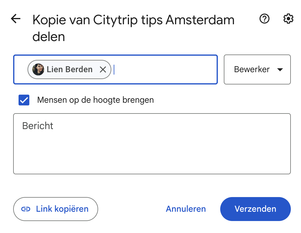 Google My Maps deel kaart voeg bewerker toe